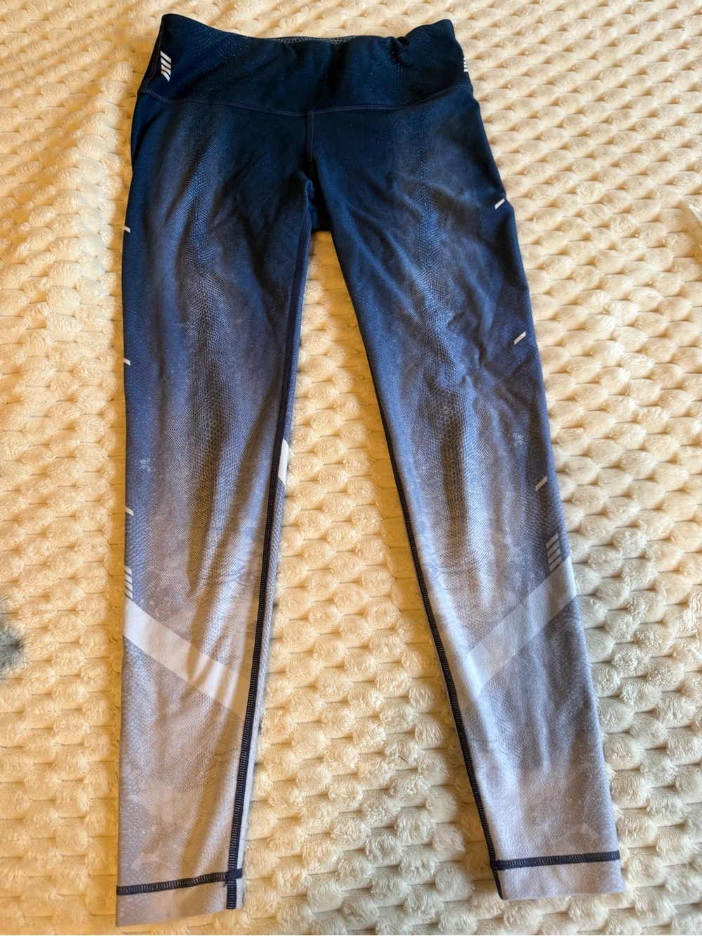 womens' Ombre Navy to Light Gray Performance Leggings